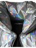 Dolce & Gabbana Basic 100% Nylon Solid Silver Silver Iridescent Puffer Full Zip Coat Women's Jacket Size S - photo 5