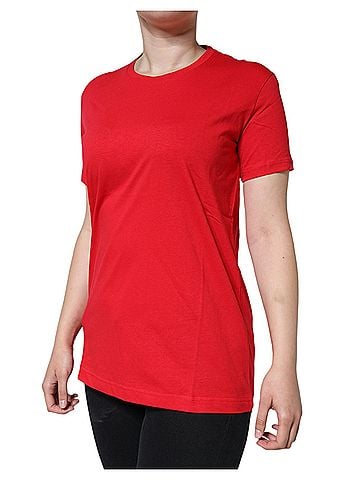 Dolce & Gabbana Basic Red Cotton Crew Neck Short Sleeve Tee Women's T-shirt (view 2)