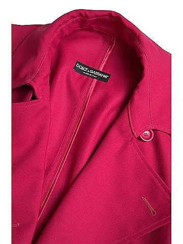Dolce & Gabbana Basic Dark Pink Double Breasted Trench Coat Women's Jacket (view 2)