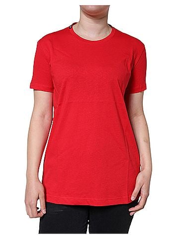 Dolce & Gabbana Basic Red Cotton Crew Neck Short Sleeve Tee Women's T-shirt (view 1)