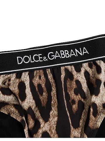 Dolce & Gabbana Basic Brown Leopard Nylon High Waist Panty Women's Underwear (view 2)