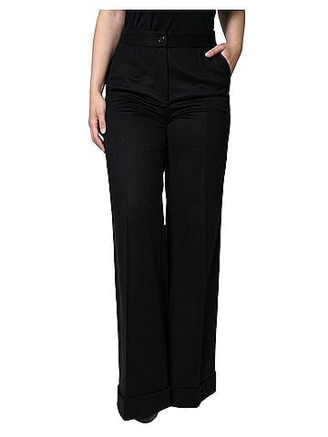 Dolce & Gabbana Basic Black Cashmere Mid Waist Women Boot Cut Women's Pants (view 1)