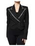 Dolce & Gabbana Basic 100% Wool Solid Black Black Crystal Double Breasted Blazer Women's Jacket Size S - photo 1