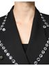 Dolce & Gabbana Basic 100% Wool Solid Black Black Crystal Double Breasted Blazer Women's Jacket Size S - photo 4