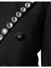 Dolce & Gabbana Basic 100% Wool Solid Black Black Crystal Double Breasted Blazer Women's Jacket Size S - photo 5