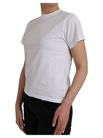 Balenciaga White Cotton Crew Neck Short Sleeves Women's T-shirt (view 2)