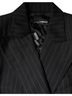 Dolce & Gabbana Basic 100% Wool Solid Black Black Striped Double Breasted Coat Women's Jacket Size L - photo 6