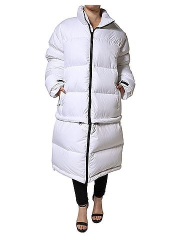 Dolce & Gabbana Basic White Puffer Quilted Full Zip Coat Women's Jacket (view 1)