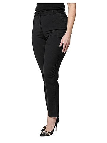 Dolce & Gabbana Basic Black Polyester High Waist Slim Women's Pants (view 2)