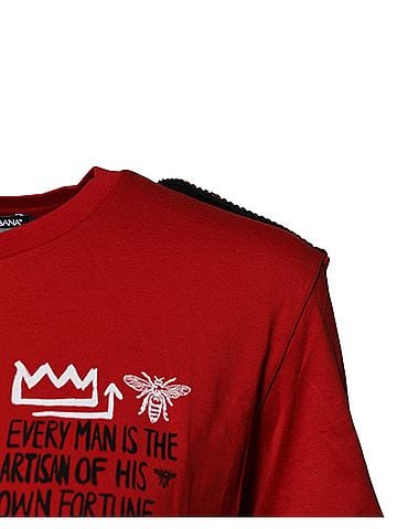 Dolce & Gabbana Basic Red Cotton Round Neck Short Sleeves Women's T-shirt (view 2)