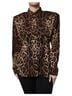 Dolce & Gabbana Basic 100% Silk Solid Brown Brown Leopard Silk Button Down Coat Women's Jacket Size XXS - photo 1