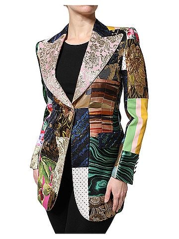 Dolce & Gabbana Basic Multicolor Floral Patchwork Jacquard Women's Jacket (view 2)