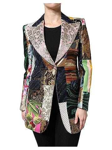 Dolce & Gabbana Basic Multicolor Floral Patchwork Jacquard Women's Jacket (view 1)