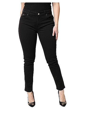 Dolce & Gabbana Basic Black Cotton Mid Waisted Skinny Denim Women's Jeans (view 1)