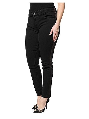 Dolce & Gabbana Basic Black Cotton Mid Waisted Skinny Denim Women's Jeans (view 2)