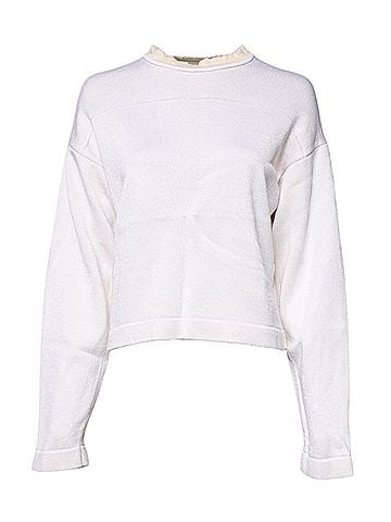 Jil Sander White Viscose Crew Neck Long Sleeves Pullover Women's Sweater (view 1)