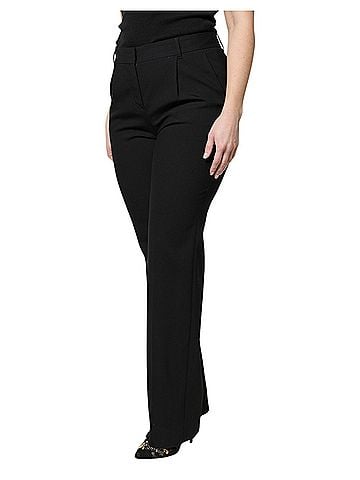 Dolce & Gabbana Basic Black Wool High Waist Boot Cut Dress Women's Pants (view 2)