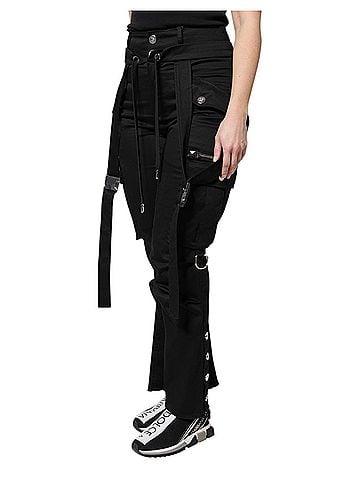 Dolce & Gabbana Basic Black Cotton High Waist Cargo Women's Pants (view 2)