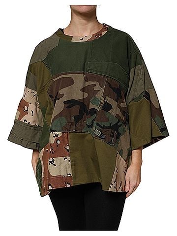 Dolce & Gabbana Basic Multicolor Camouflage Oversized Top Women's T-shirt (view 1)