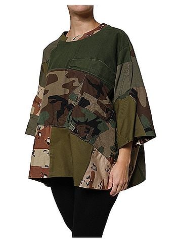 Dolce & Gabbana Basic Multicolor Camouflage Oversized Top Women's T-shirt (view 2)