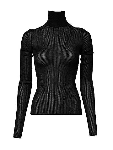 Dolce & Gabbana Basic Black Knit Long Sleeves Turtleneck Slim Women's Top (view 1)