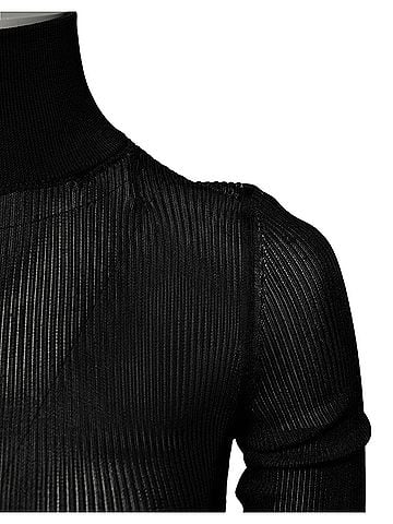 Dolce & Gabbana Basic Black Knit Long Sleeves Turtleneck Slim Women's Top (view 2)