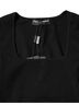 Dolce & Gabbana Basic 100% Rayon Solid Black Black Square Neck Long Sleeves Pullover Women's Top Size XXS - photo 5