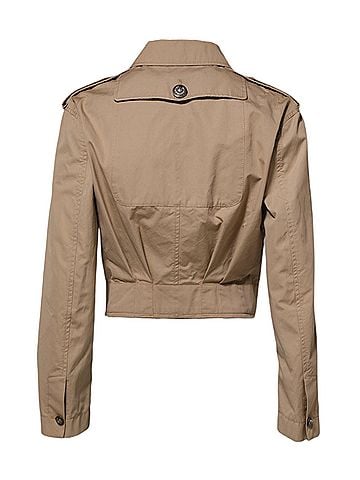 Dolce & Gabbana Basic Beige Cotton Button Up Fitted Cropped Women's Jacket (view 2)