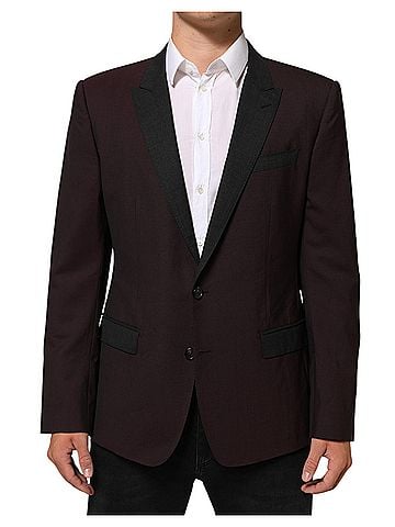 Dolce & Gabbana Basic Maroon Wool 2 Buttons Suit Jacket Women's Blazer (view 1)