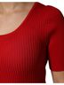 Dolce & Gabbana Basic 100% Silk Solid Red Red Round Neck Short Sleeves Pullover Women's Top Size XL - photo 5