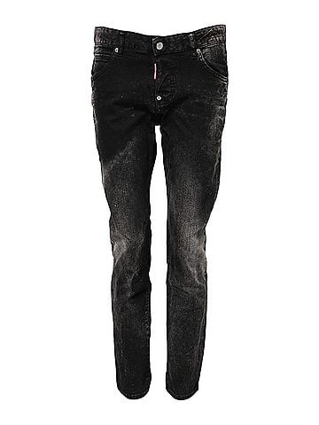 Dsquared2 Black Washed Mid Waist Tapered Denim Women's Jeans (view 1)