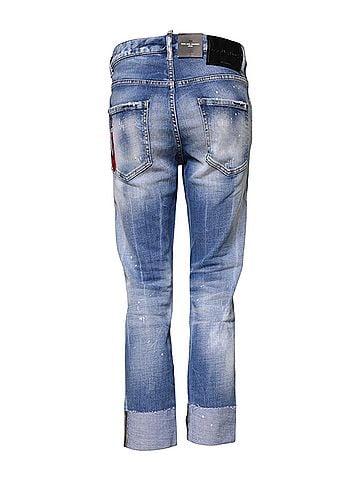 Dsquared2 Blue Washed Cotton Mid Waist Skinny Denim Women's Jeans (view 2)
