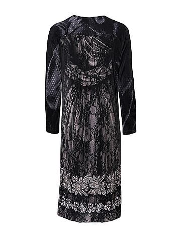 Roberto Cavalli Black Floral Viscose Sheath Midi Women's Dress (view 2)