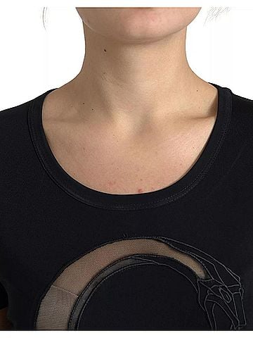 Roberto Cavalli Black Viscose Round Neck CLASS Women's T-shirt (view 2)