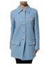 Dolce & Gabbana Basic 100% Other Solid Blue Blue Buttoned Down Trench Coat Women's Jacket Size S - photo 1