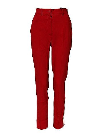 Dolce & Gabbana Basic Red Wool Mid Waisted Tapered Women's Pants (view 1)