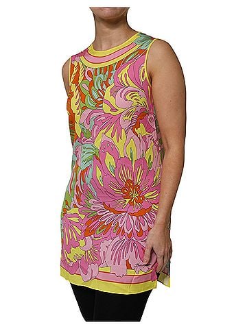 Dolce & Gabbana Basic Multicolor Floral Roundneck Sleeveless Women's Top (view 2)