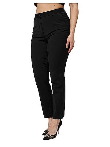 Dolce & Gabbana Basic Black High Waisted Tapered STAFF Women's Pants (view 2)