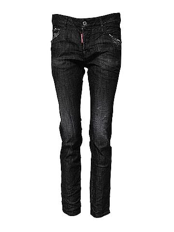 Dsquared2 Black Washed Cotton Mid Waist Skinny Women's Jeans (view 1)
