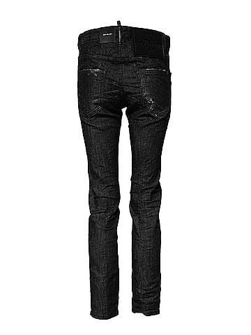 Dsquared2 Black Washed Cotton Mid Waist Skinny Women's Jeans (view 2)