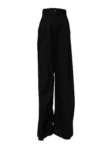 Dolce & Gabbana Basic Black Cotton HighWaist Wide Leg Women's Pants (view 1)