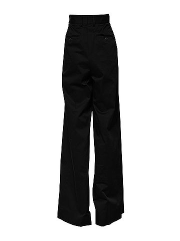Dolce & Gabbana Basic Black Cotton HighWaist Wide Leg Women's Pants (view 2)