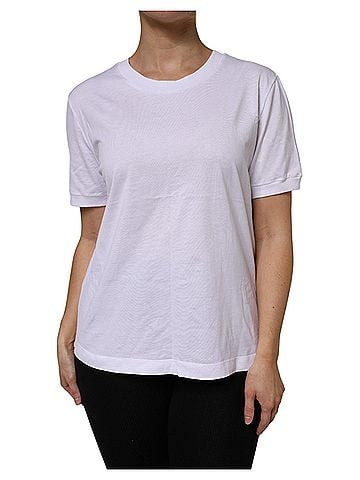 Dolce & Gabbana Basic White Cotton Short Sleeve Round Neck Women's T-shirt (view 1)