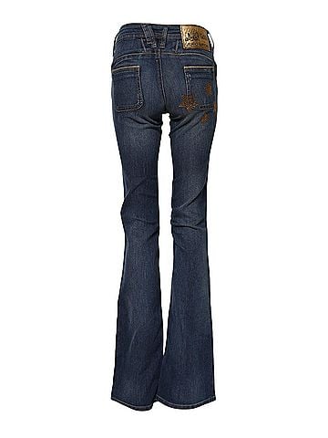 John Galliano Blue Cotton Mid Waist Wide Leg Denim Women's Jeans (view 2)