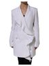 MSGM 100% Rayon Solid White White Polyester Long Sleeves Ruffled Wrap Women's Jacket Size XL - photo 1
