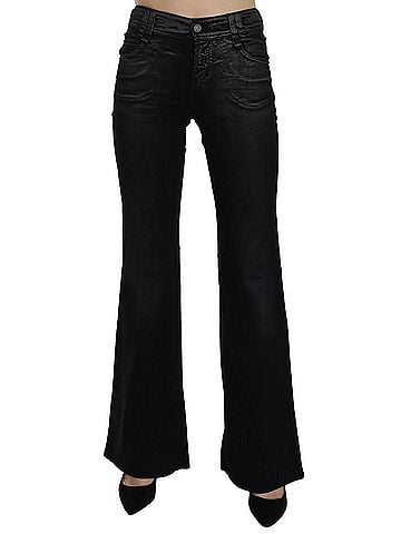 John Galliano Black Washed High Waist Flared Denim Casual Pants Women's Jeans (view 1)