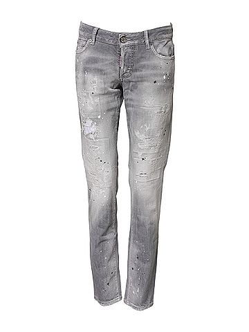 Dsquared2 Gray Washed Mid Waist Tapered Denim Women's Jeans (view 1)
