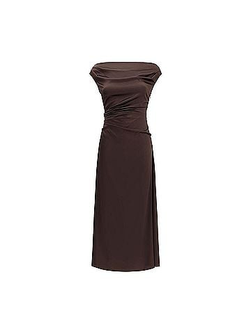 STAUD Brown Silk Cocktail Women's Dress (view 1)