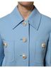 Dolce & Gabbana Basic 100% Other Solid Blue Blue Buttoned Down Trench Coat Women's Jacket Size M - photo 4