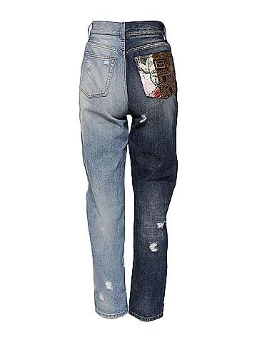 Dolce & Gabbana Basic Multicolor Patchwork Tapered Denim Women's Jeans (view 2)